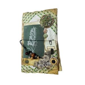 Quilted garden journal handmade tags envelopes pull outs